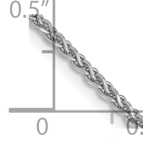 14K White Gold 16 Inch 1.7Mm Diamond-Cut Spiga With Lobster Clasp Chain
