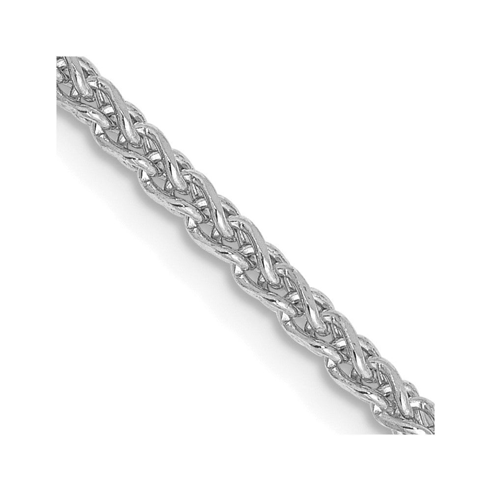 14K White Gold 24 inch 2.1mm Diamond-cut Spiga with Lobster Clasp Chain