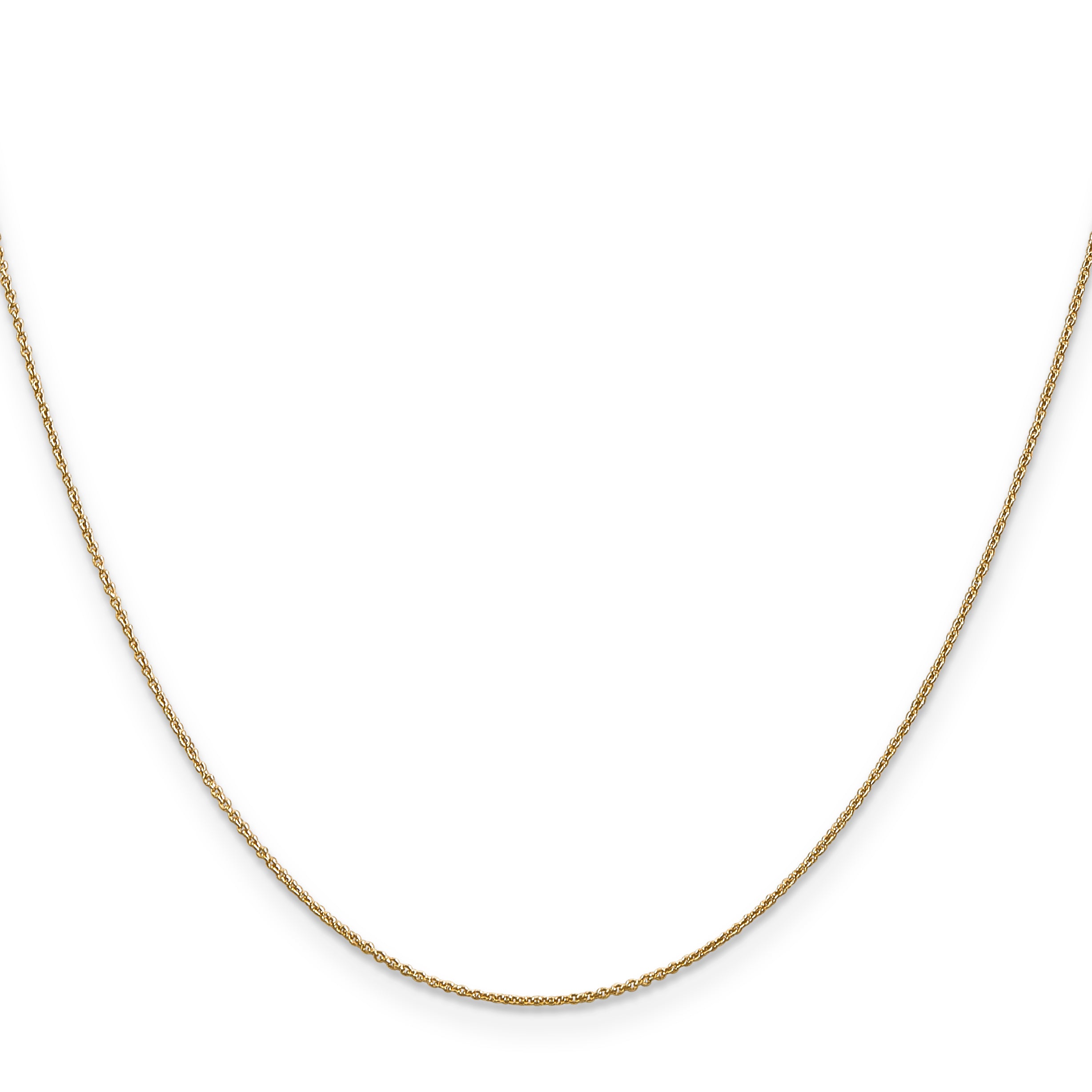 14K 24 Inch .75Mm Cable With Spring Ring Clasp Pendant Chain