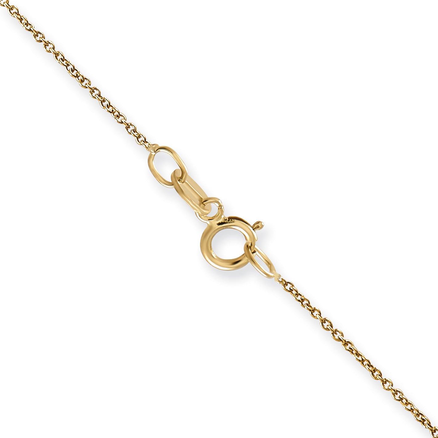 14K 14 inch .75mm Cable with Spring Ring Clasp Pendant Chain