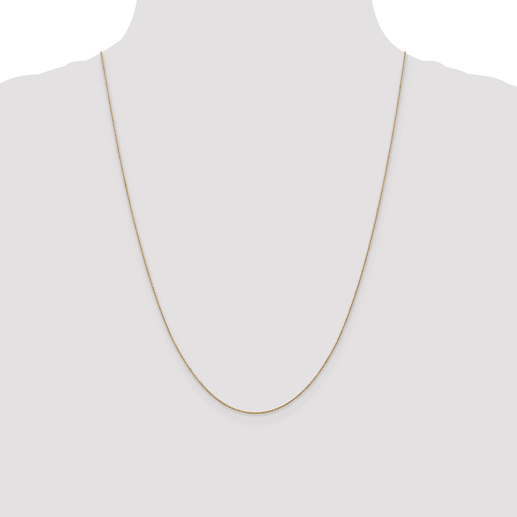 14K 24 Inch .75Mm Cable With Spring Ring Clasp Pendant Chain