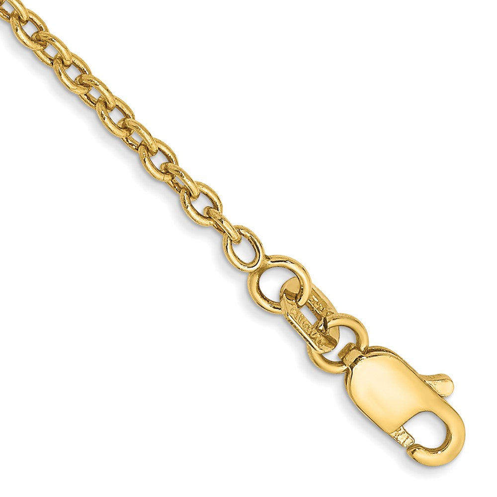 14K 9 inch 1.8mm Forzantine Cable with Lobster Clasp Anklet