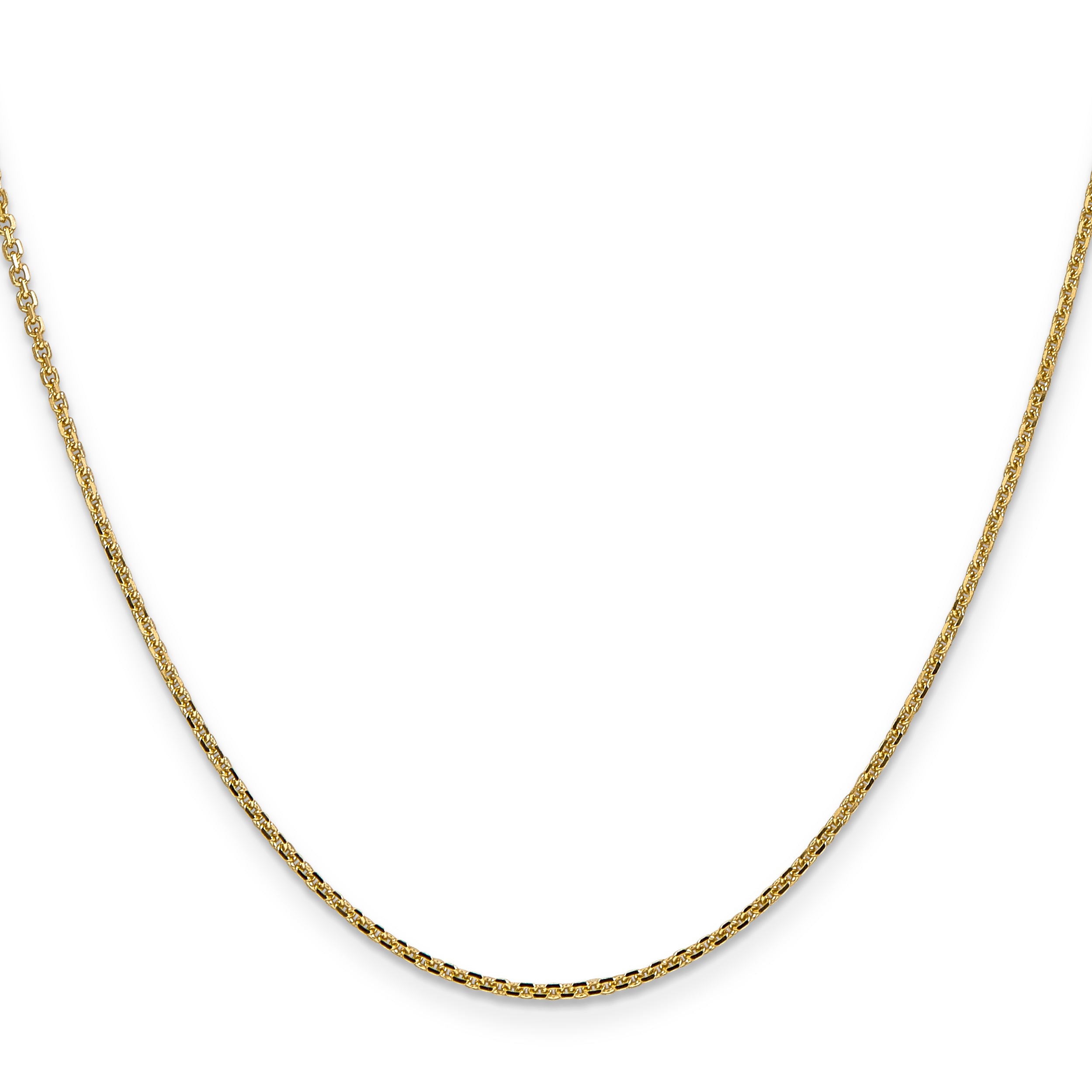 14K 20 Inch 1.45Mm Solid Diamond-Cut Cable With Lobster Clasp Chain