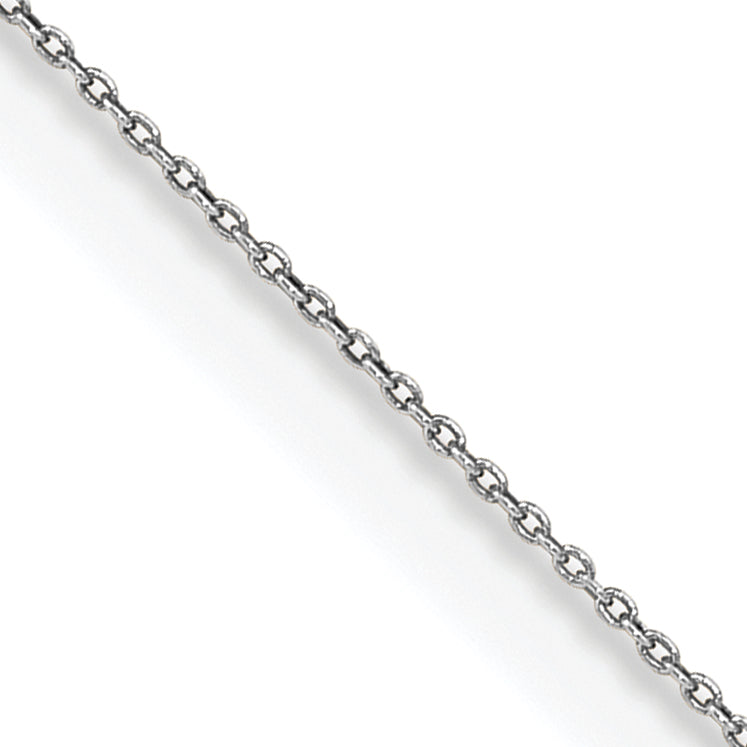 14K White Gold 16 inch .75mm Cable with Spring Ring Clasp Pendant Chain
