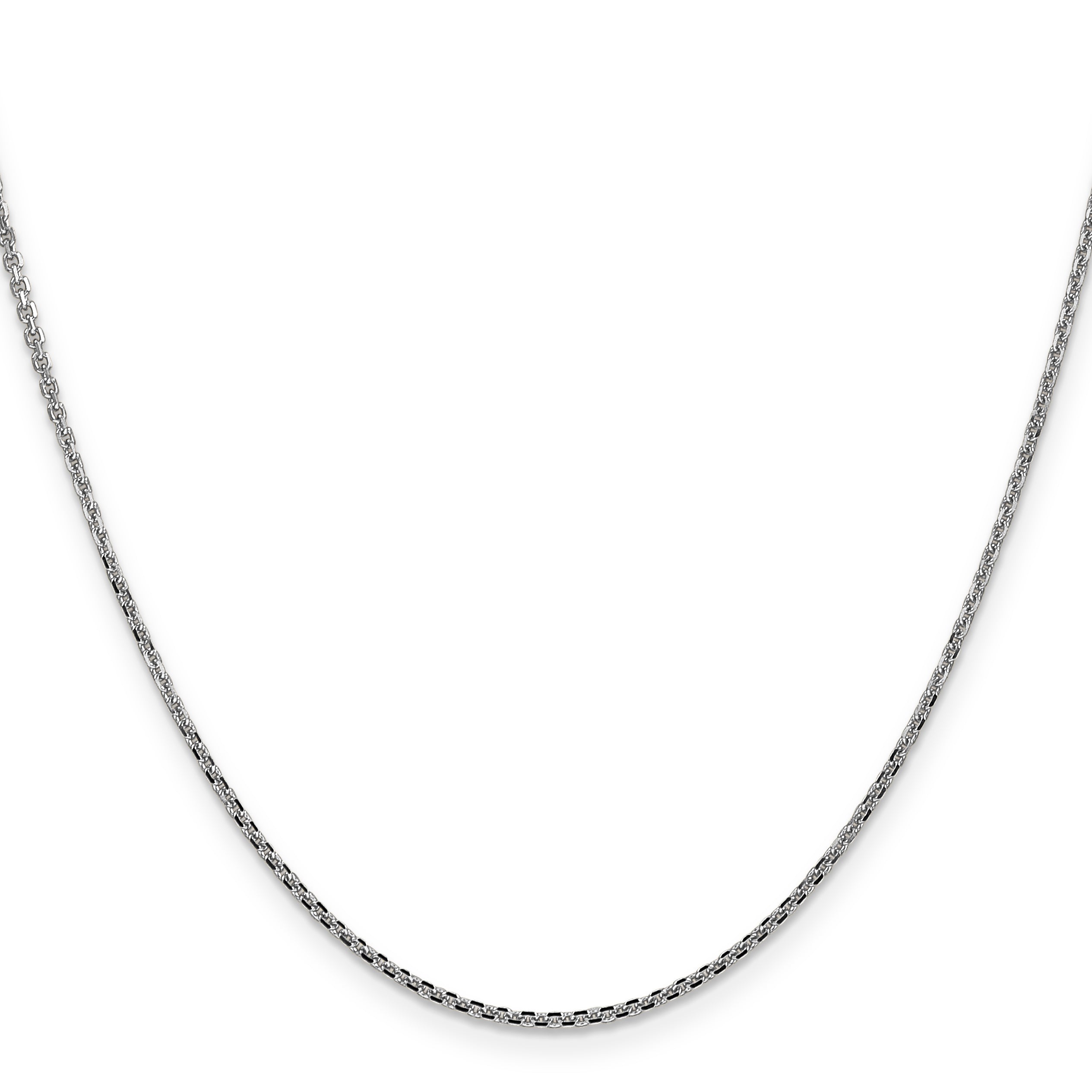 14K White Gold 16 Inch 1.45Mm Diamond-Cut Cable With Lobster Clasp Chain