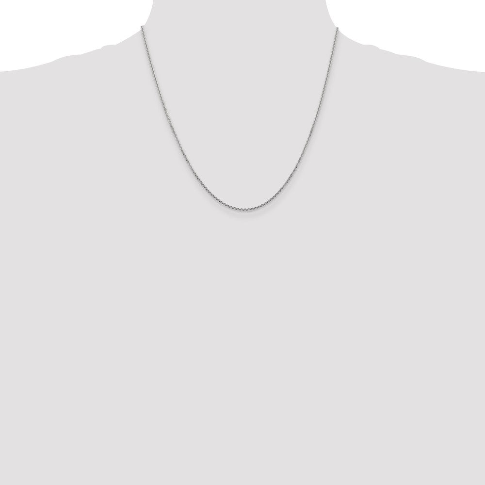 14K White Gold 20 inch 1.45mm Diamond-cut Cable with Lobster Clasp Chain