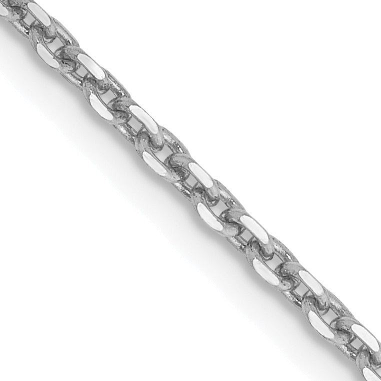 14K White Gold 18 inch 1.65mm Diamond-cut Cable with Lobster Clasp Chain