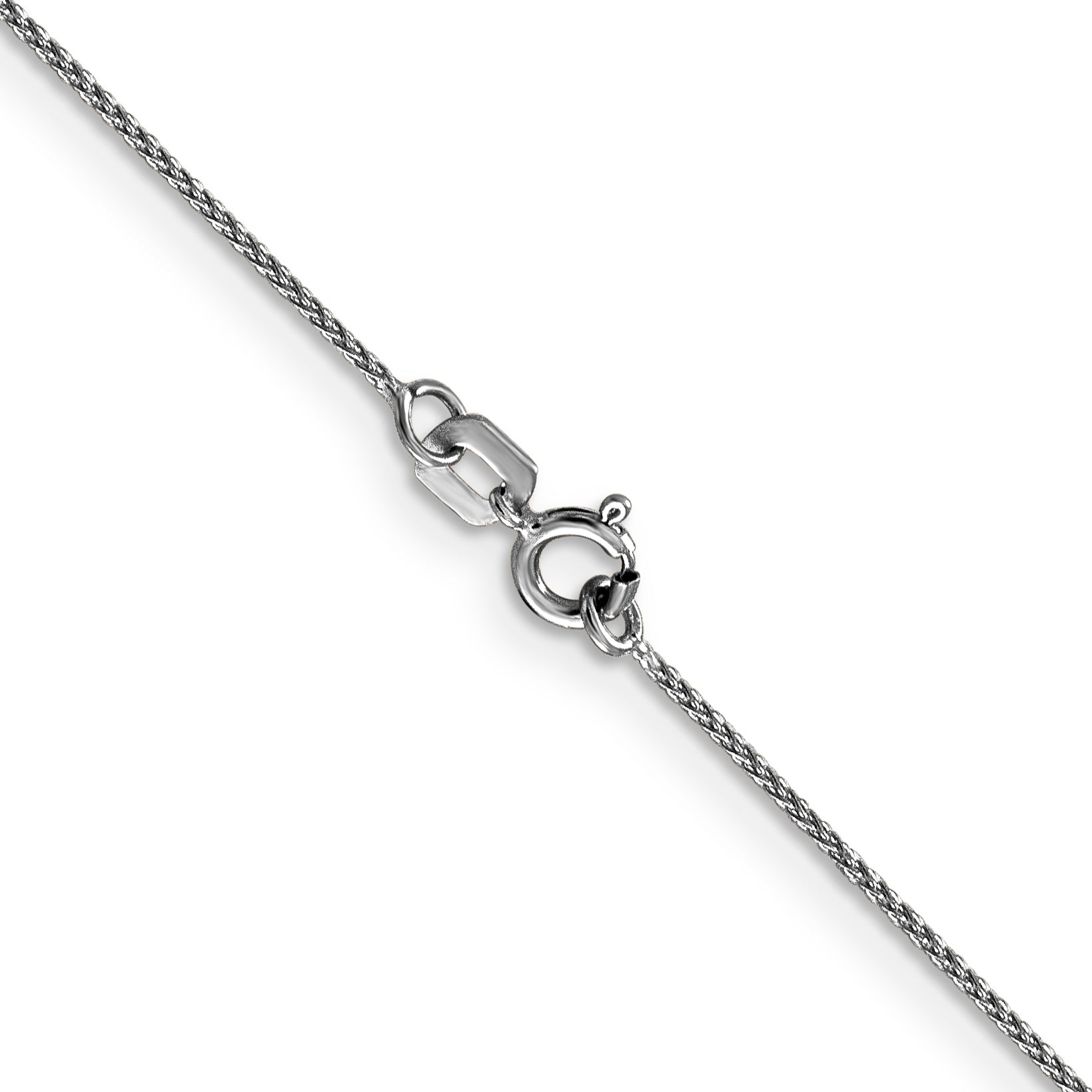 14K White Gold 20 Inch .85Mm Diamond-Cut Spiga With Spring Ring Clasp Chain