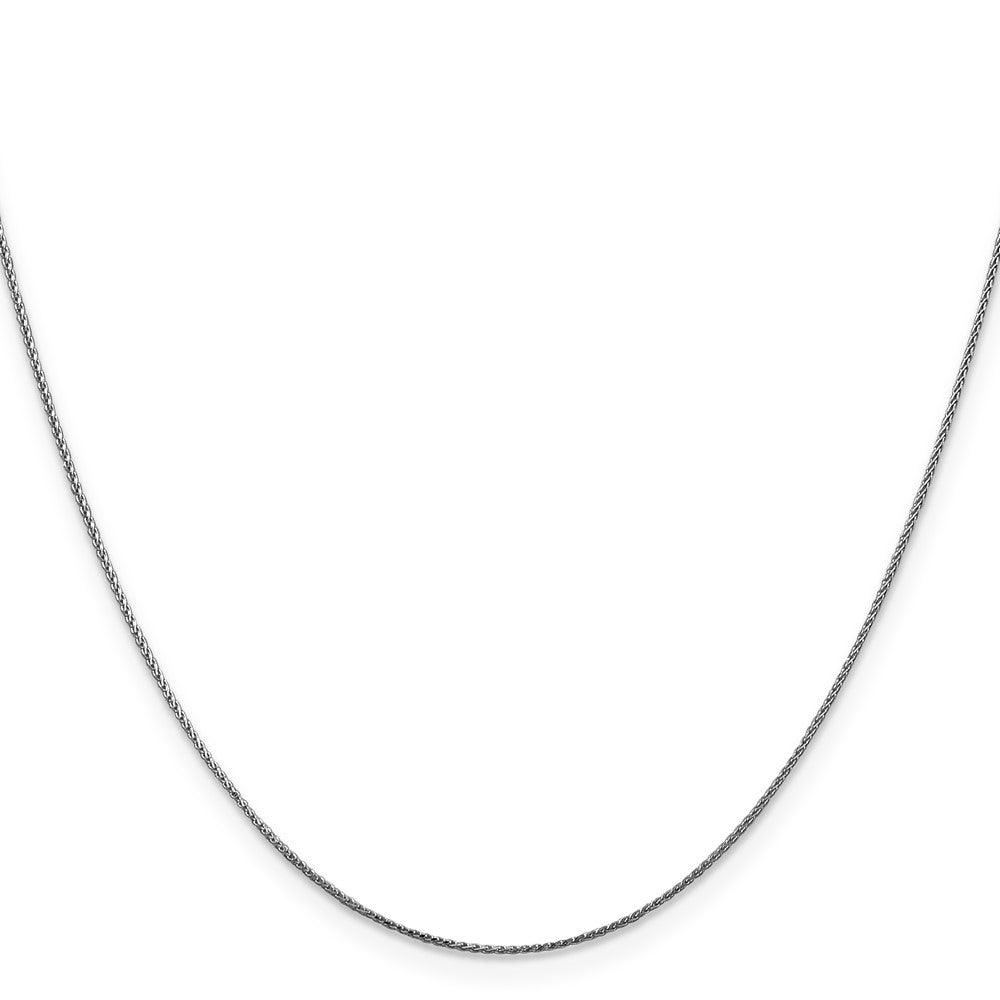 14K White Gold 30 inch .85mm Diamond-cut Spiga with Lobster Clasp Chain