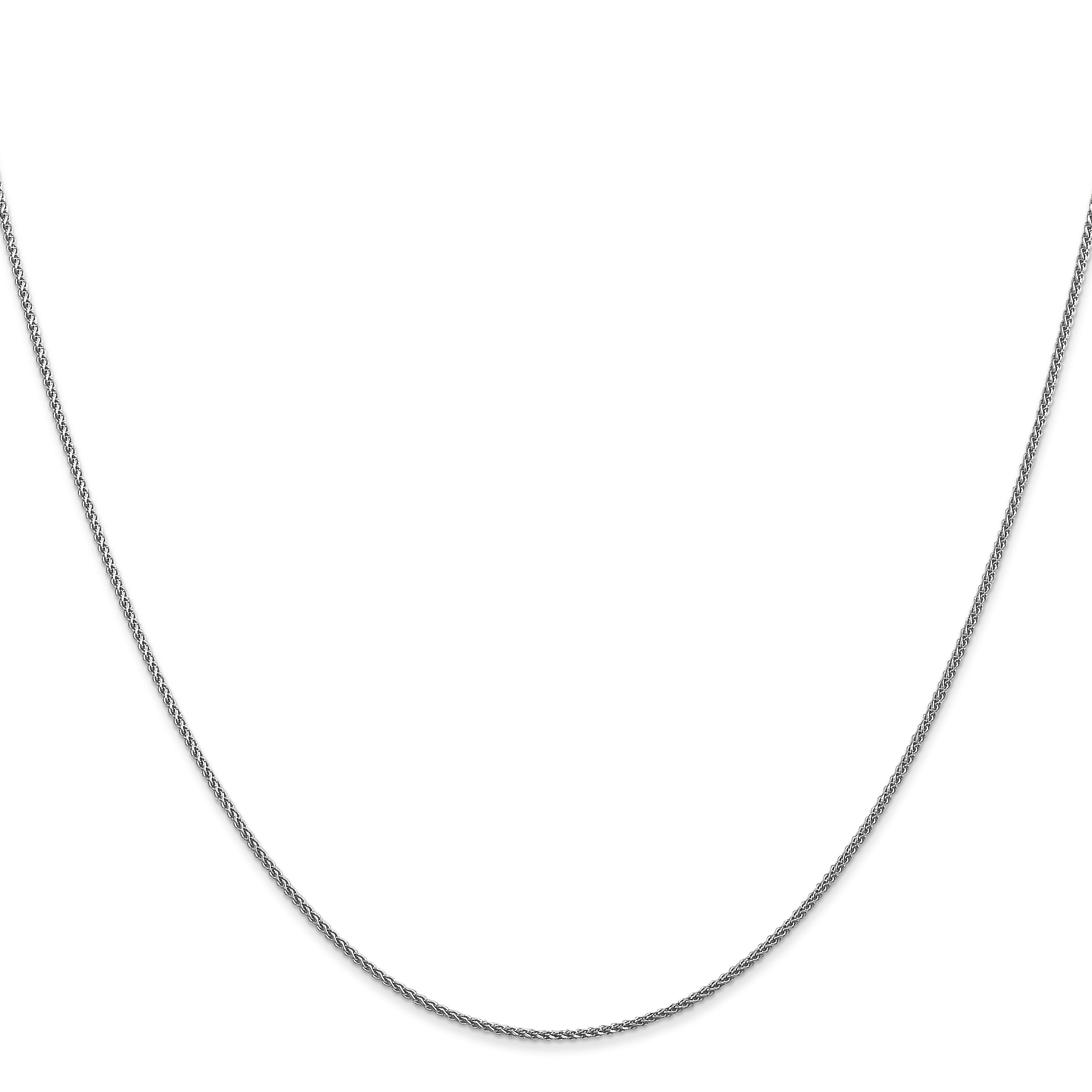14K White Gold 18 inch 1.05mm Diamond-cut Spiga with Lobster Clasp Chain