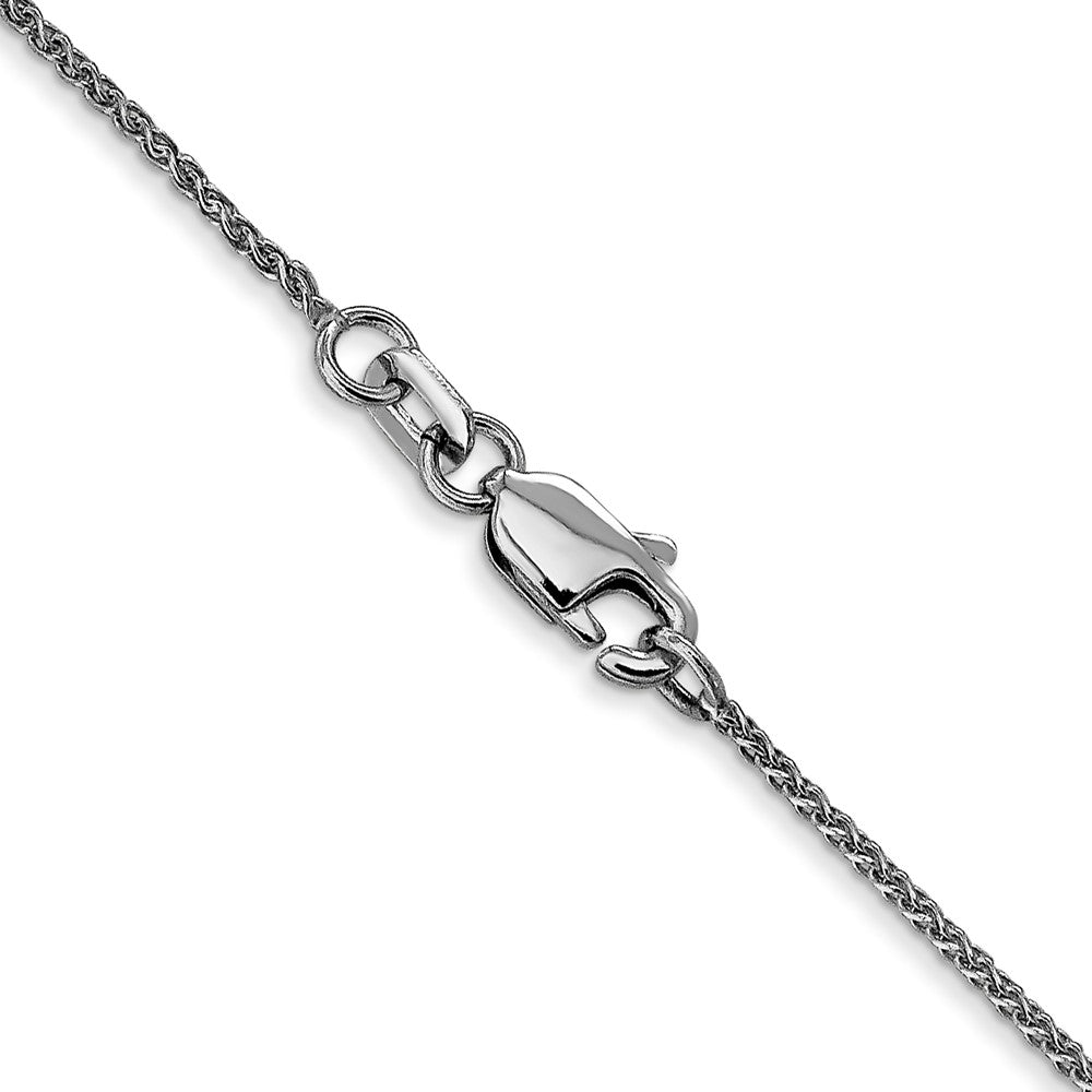 14K White Gold 30 inch 1.05mm Diamond-cut Spiga with Lobster Clasp Chain
