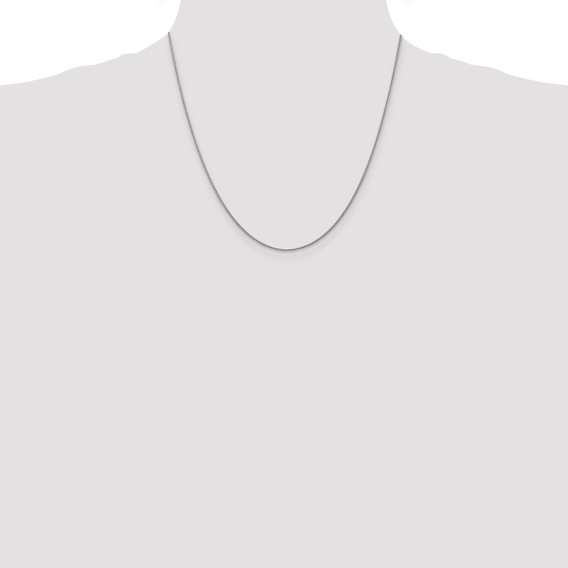 14K White Gold 18 inch 1.05mm Diamond-cut Spiga with Lobster Clasp Chain