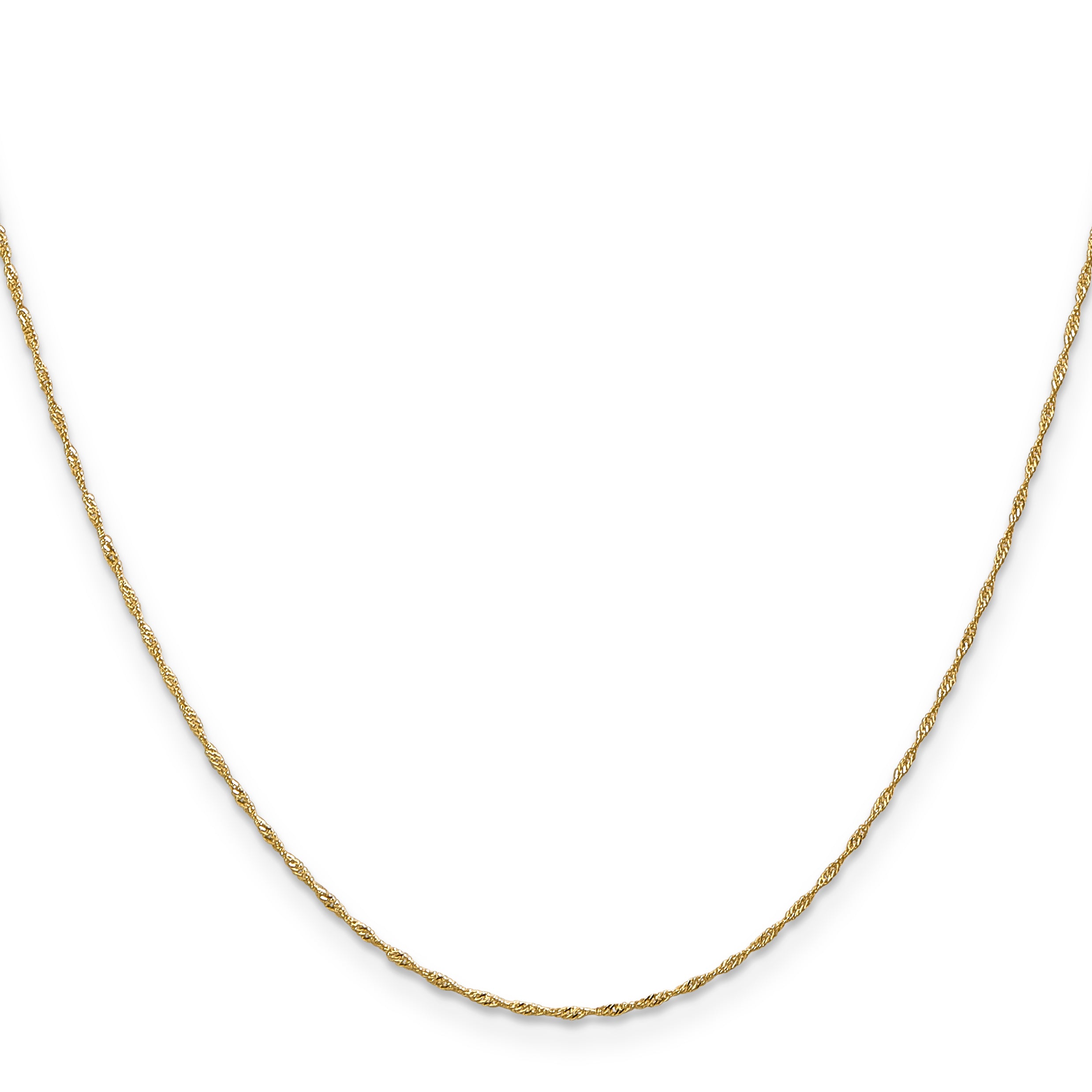 14K 7 inch 1mm Singapore with Spring Ring Clasp Chain