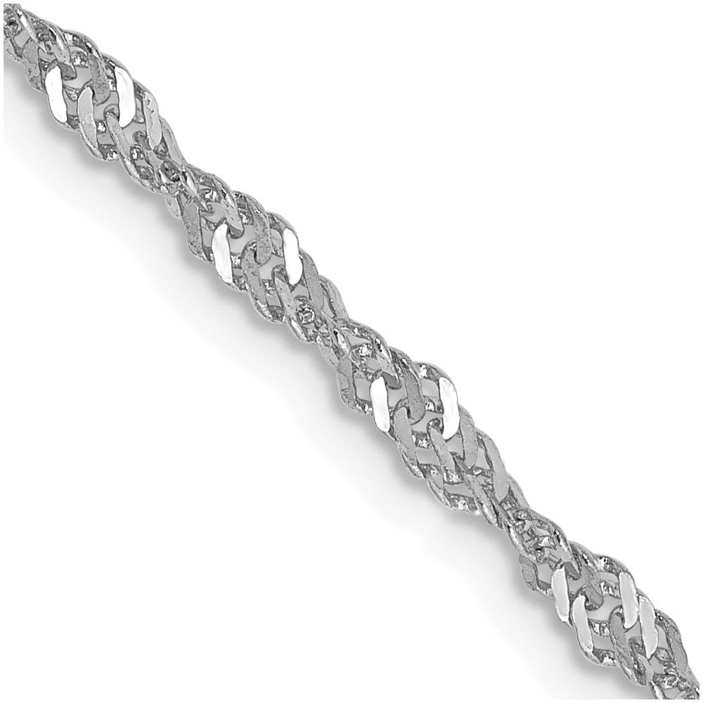 14K White Gold 24 inch 2.0mm Singapore with Lobster Clasp Chain