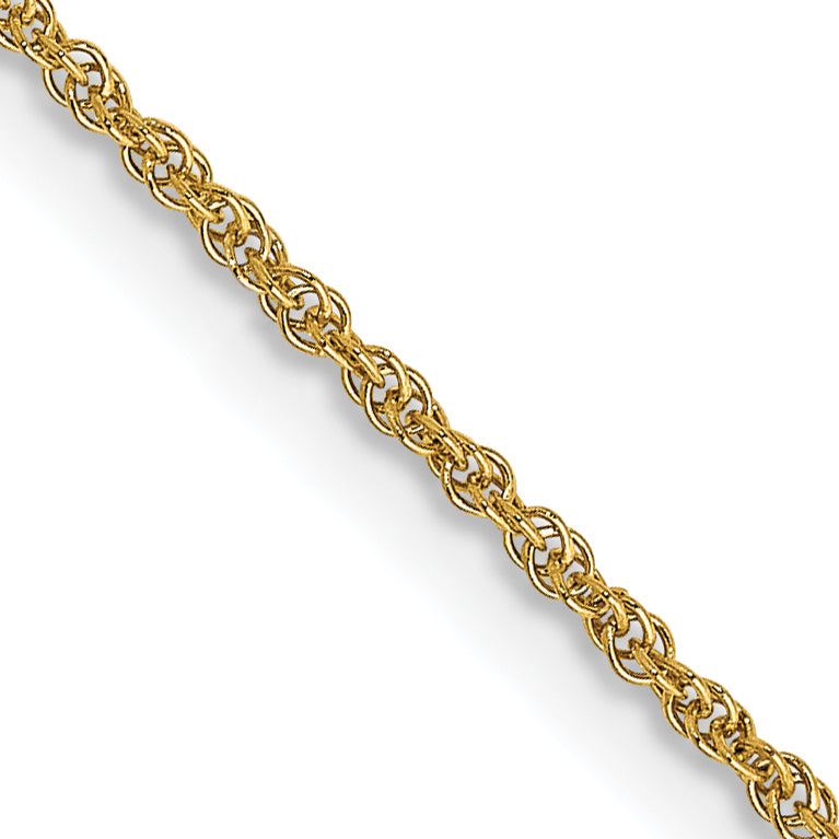 14K 24 inch 1.1mm Baby Rope with Spring Ring Clasp Chain