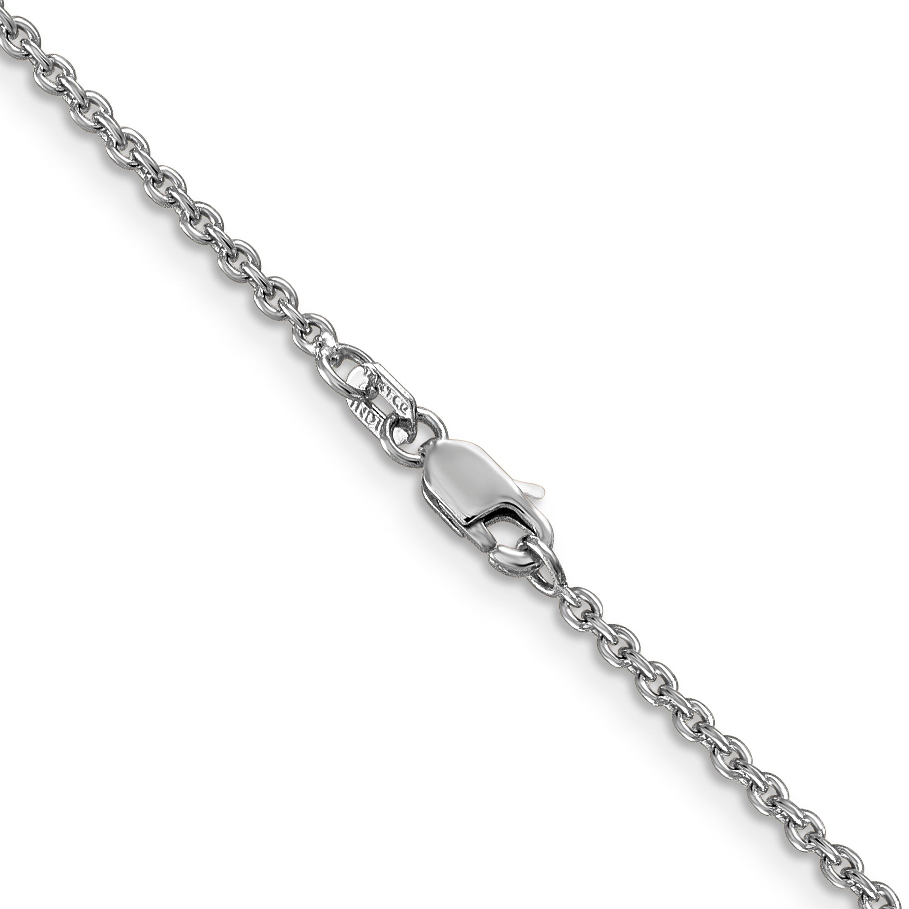 14K White Gold 20 Inch 1.8Mm Forzantine Cable With Lobster Clasp Chain
