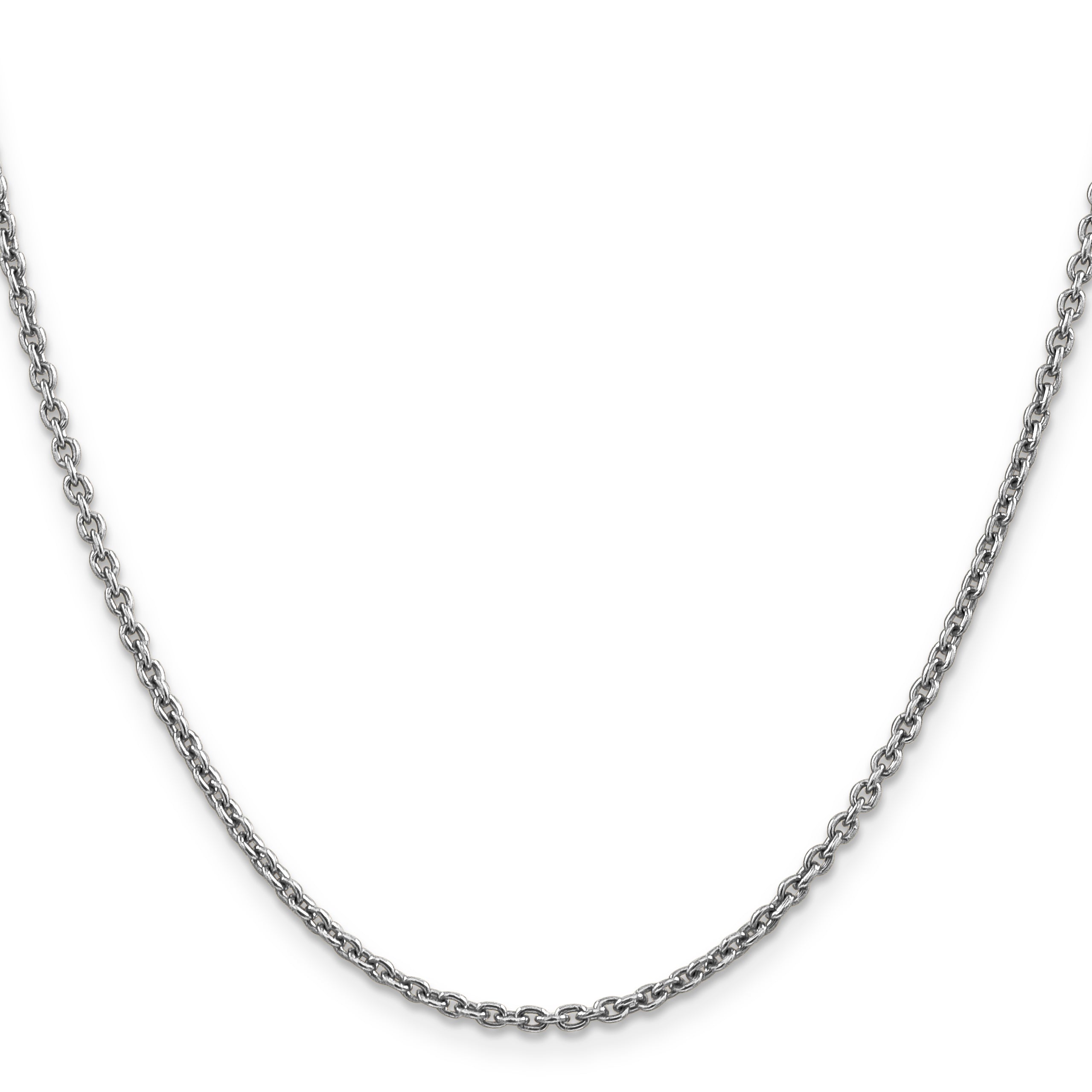 14K White Gold 20 Inch 2.2Mm Forzantine Cable With Lobster Clasp Chain