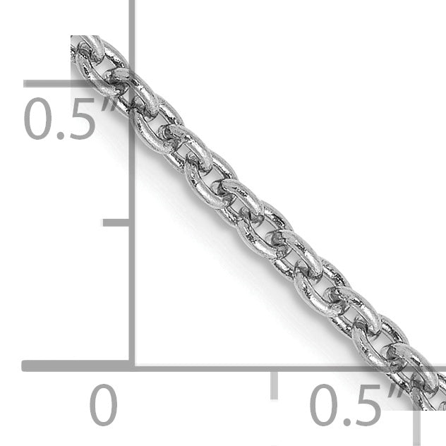 14K White Gold 18 Inch 2.2Mm Forzantine Cable With Lobster Clasp Chain