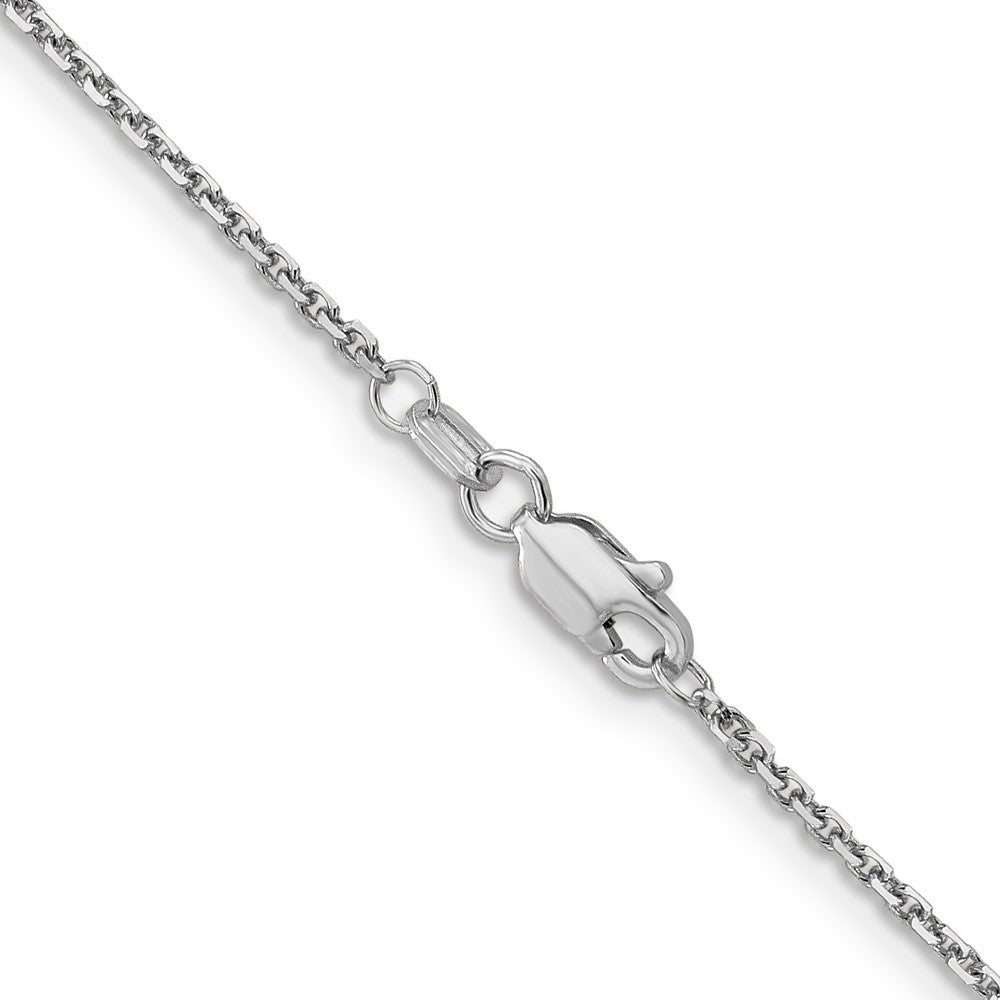 14K White Gold 16 inch 1.4mm Diamond-cut Round Open Link Cable with Lobster Clasp Chain