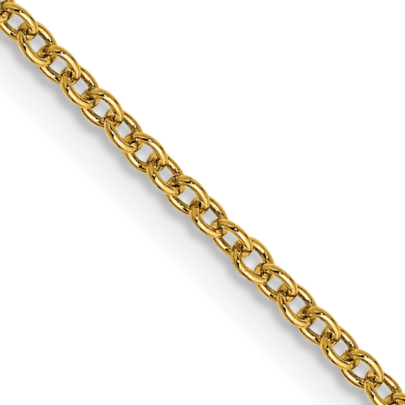 14K 16 inch 1.4mm Round Open Wide Link Cable with Lobster Clasp Chain