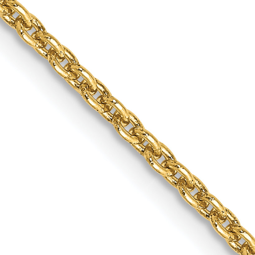 14K 16 inch 2mm Round Open Link Cable with Lobster Clasp Chain