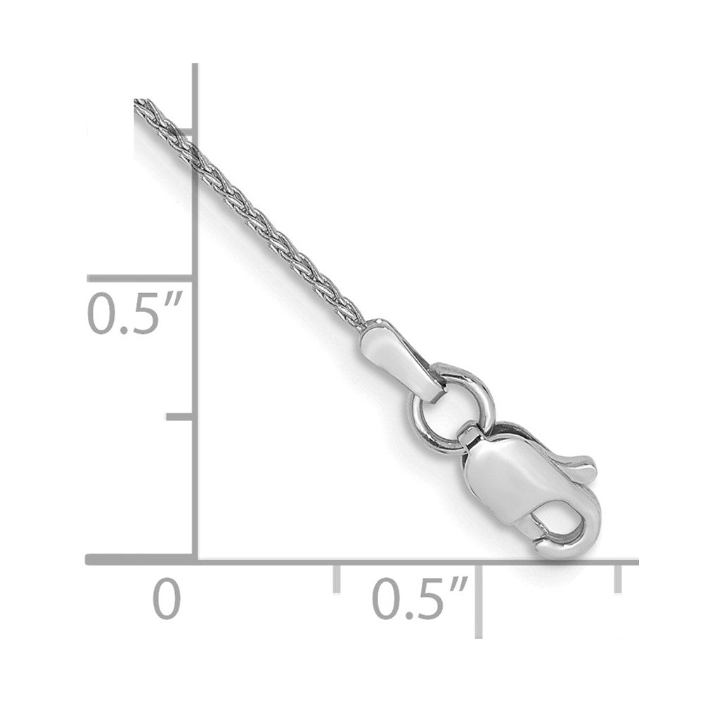 14K White Gold 10 inch 1mm Parisian Wheat with Lobster Clasp Anklet