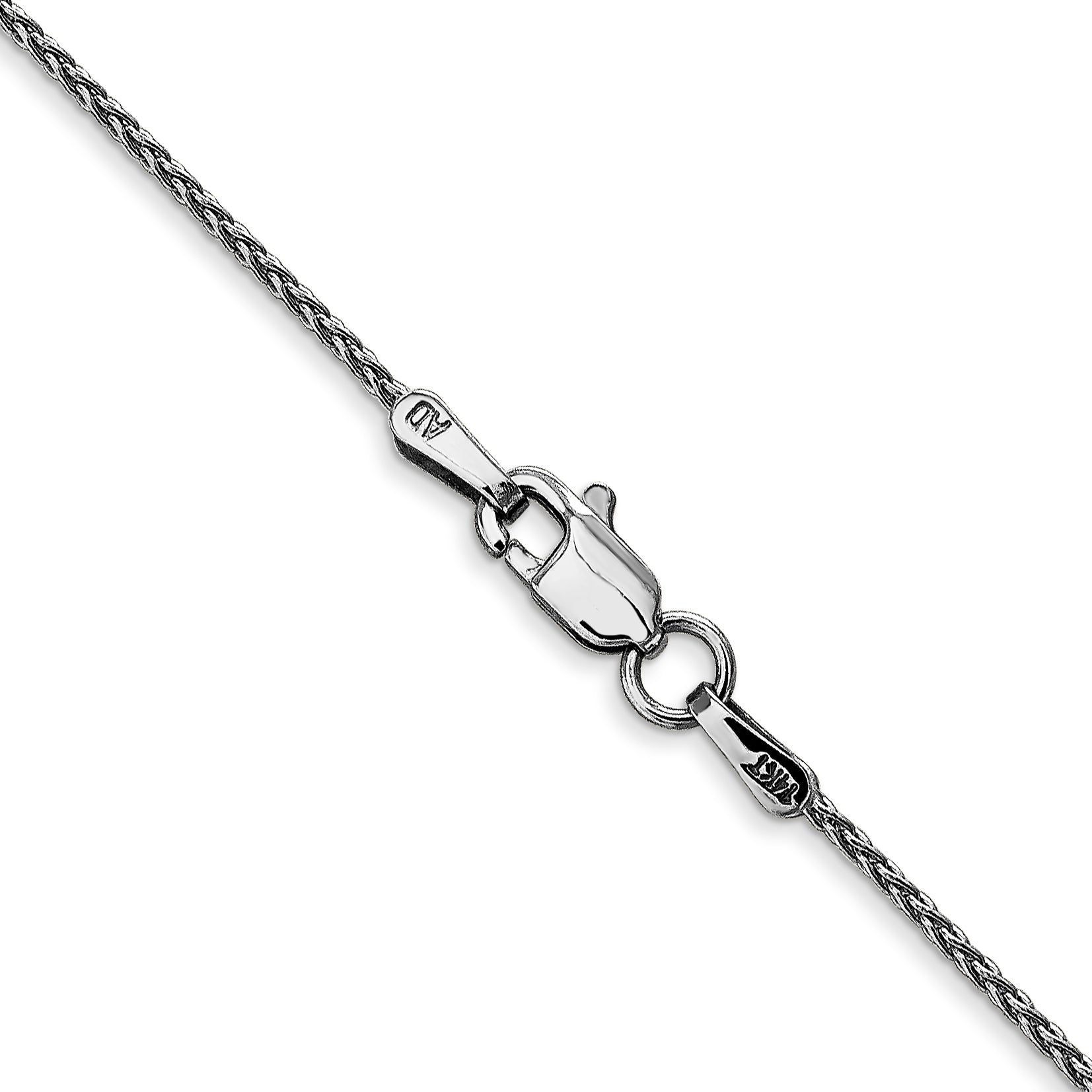 14K White Gold 10 inch 1.2mm Parisian Wheat with Lobster Clasp Anklet