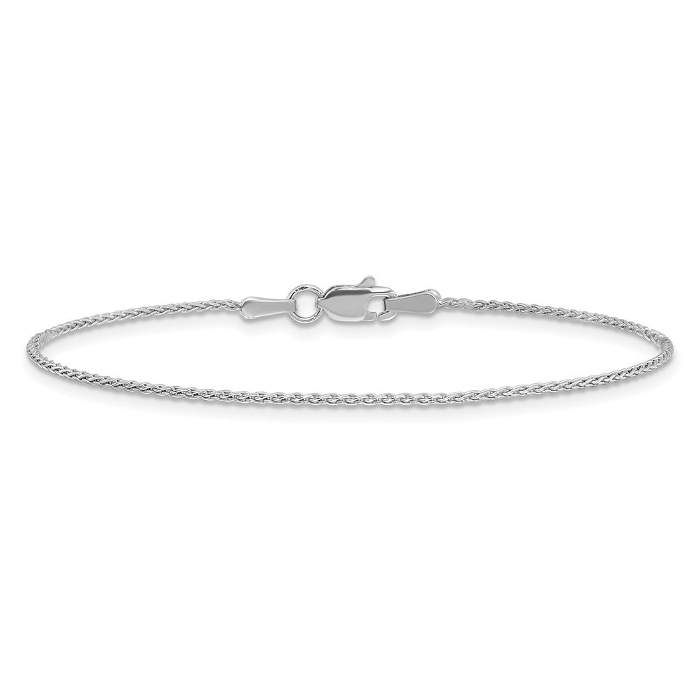 14K White Gold 7 inch 1.2mm Parisian Wheat with Lobster Clasp Bracelet