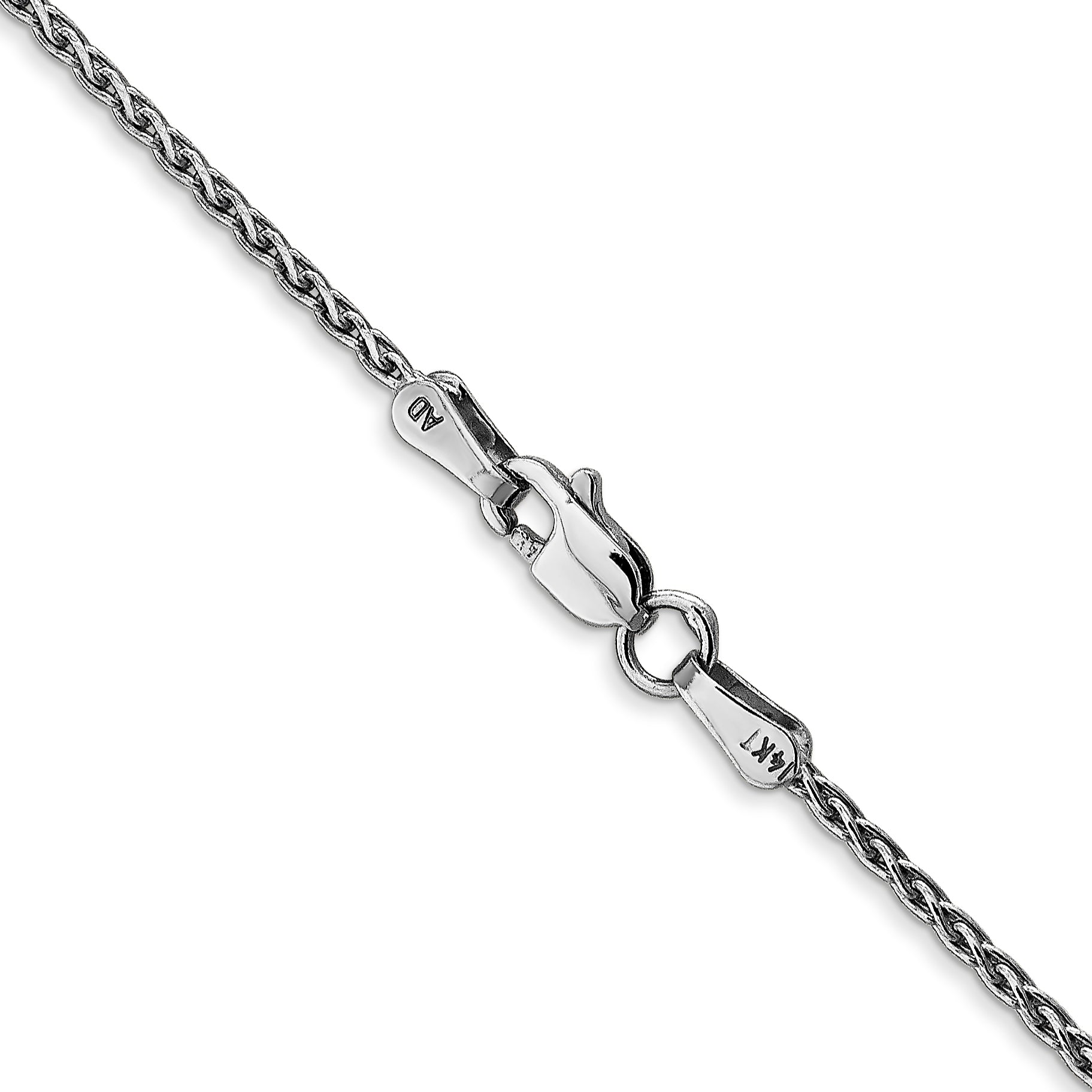 14K White Gold 16 Inch 1.5Mm Parisian Wheat With Lobster Clasp Chain