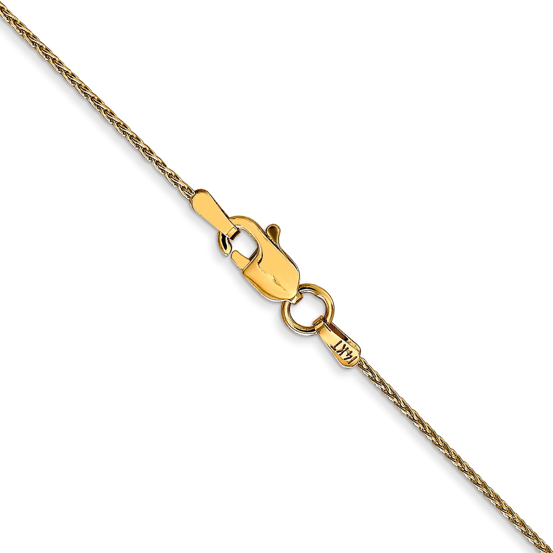 14K 18 Inch 1Mm Parisian Wheat With Lobster Clasp Chain