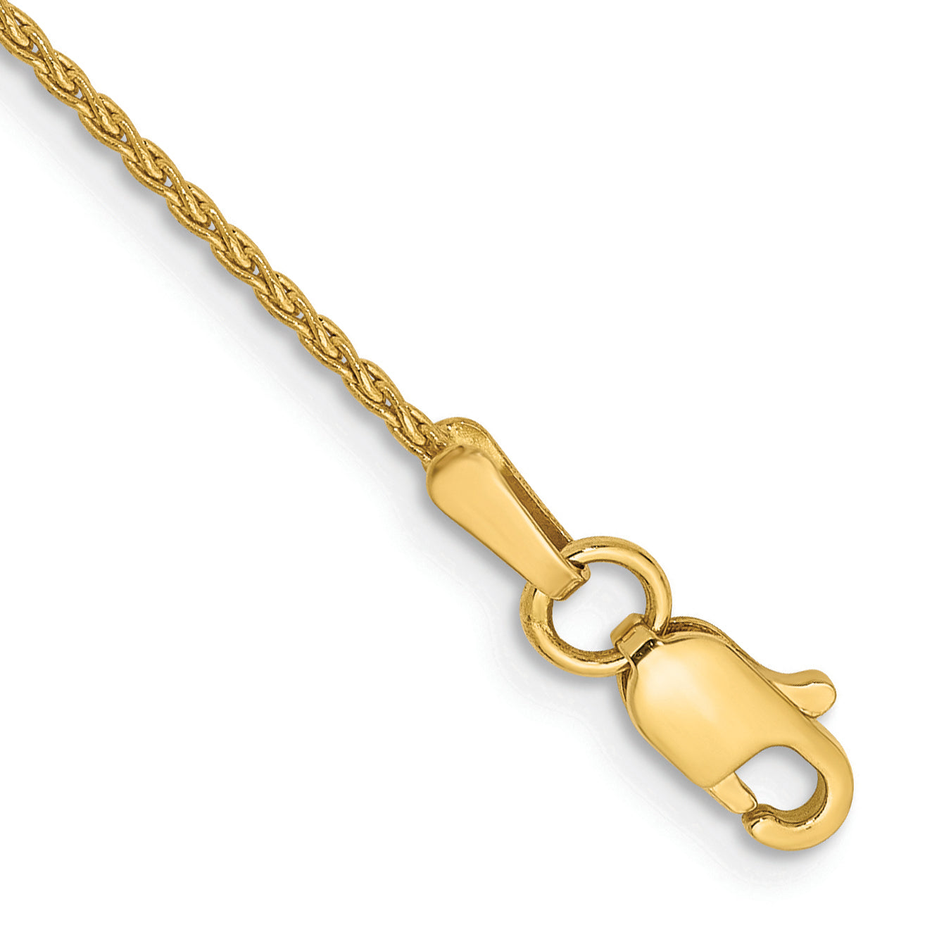 14K 9 Inch 1.2Mm Parisian Wheat With Lobster Clasp Anklet