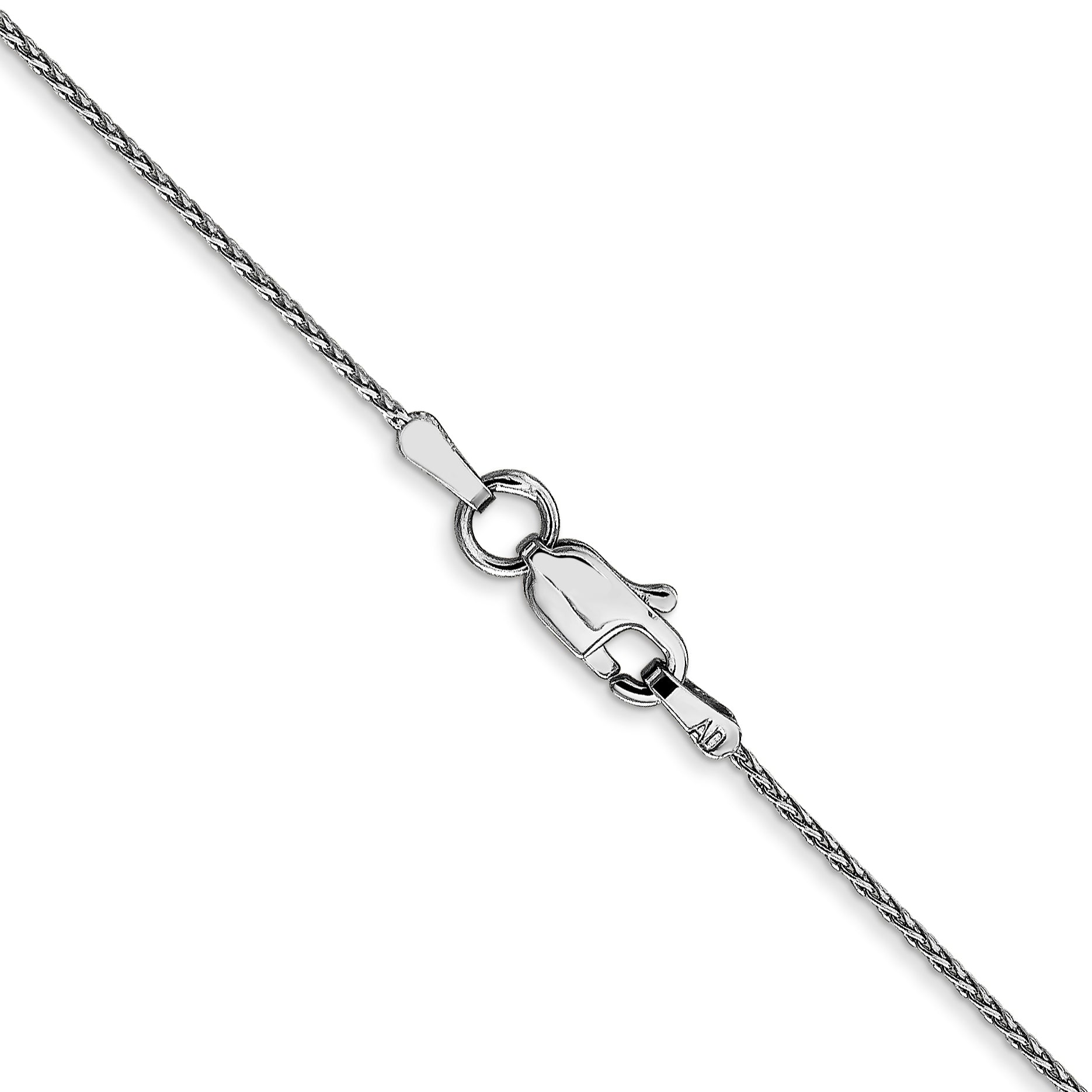 14K White Gold 10 inch .8mm Diamond-cut Parisian Wheat with Lobster Clasp Anklet