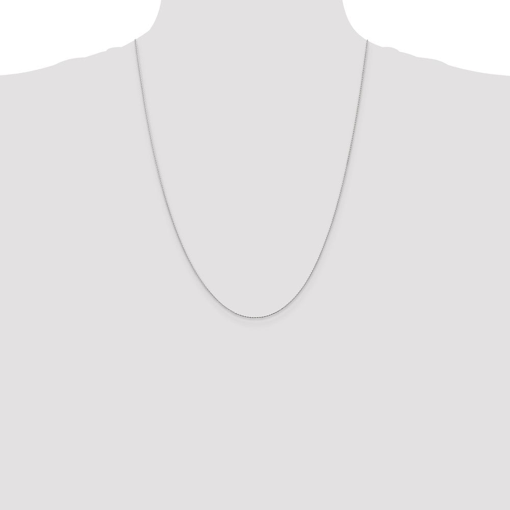 14K White Gold 24 inch .8mm Diamond-cut Parisian Wheat with Lobster Clasp Chain