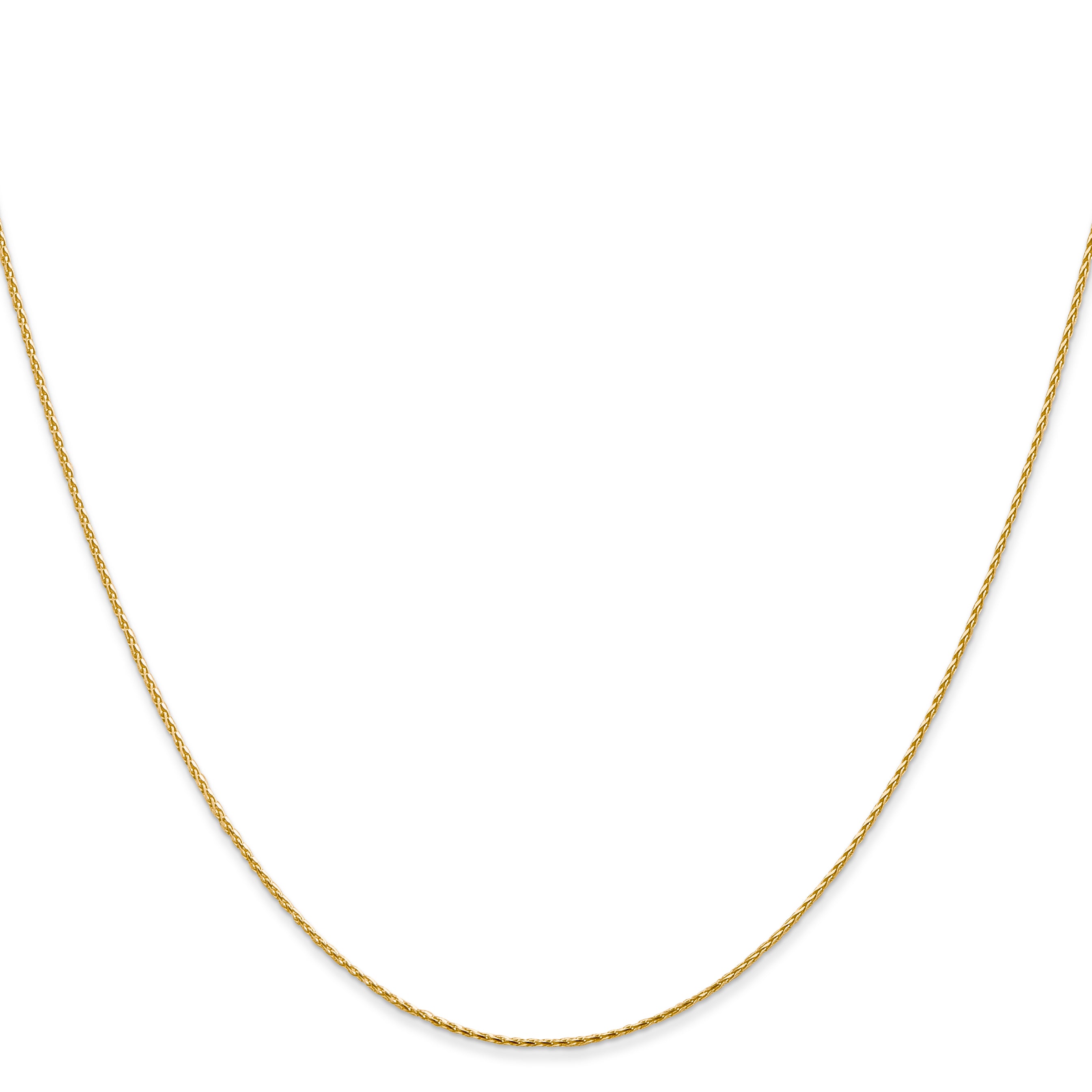14K 24 inch .8mm Diamond-cut Parisian Wheat with Lobster Clasp Chain