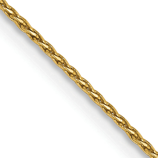 14K 14 Inch .8Mm Diamond-Cut Parisian Wheat With Lobster Clasp Chain