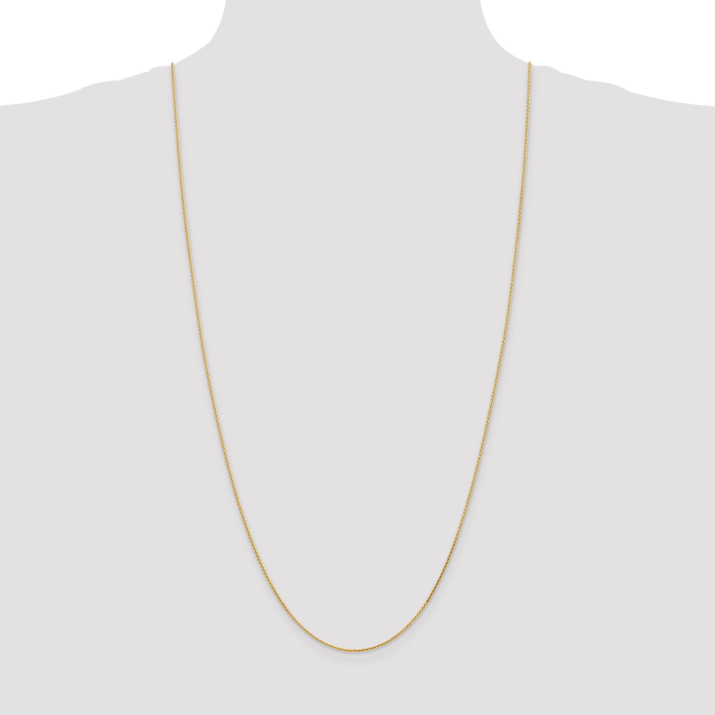 14K 30 Inch 1Mm Diamond-Cut Parisian Wheat With Lobster Clasp Chain