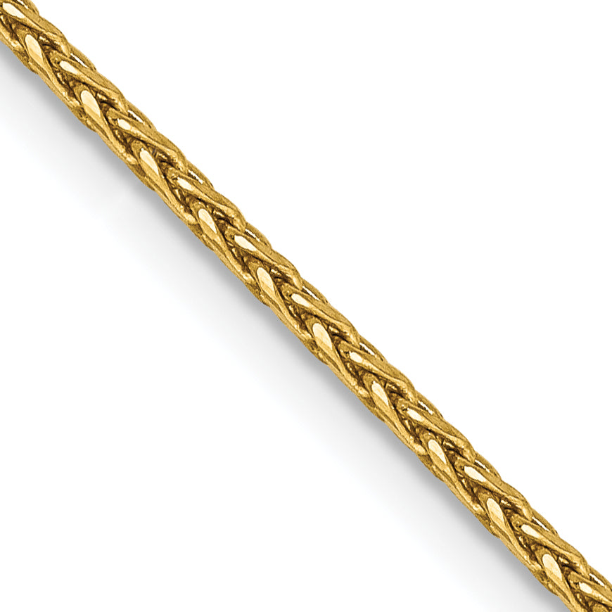14K 9 inch 1.5mm Diamond-cut Parisian Wheat with Lobster Clasp Anklet
