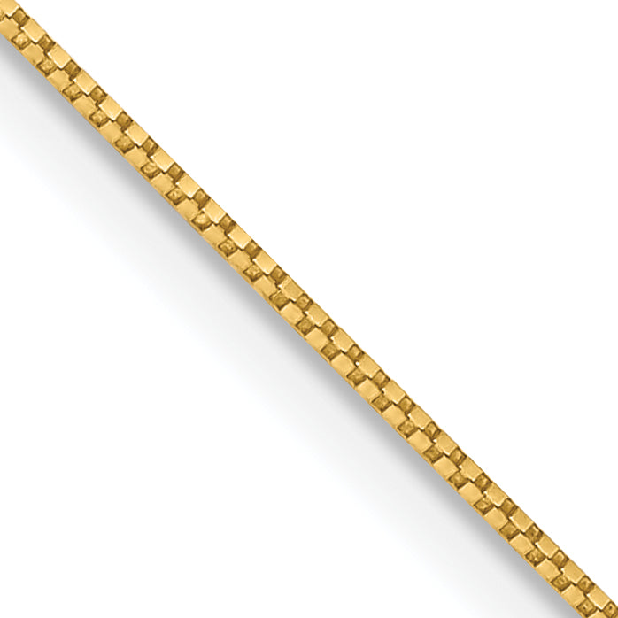 14K 20 Inch .7Mm Box With Spring Ring Clasp Chain