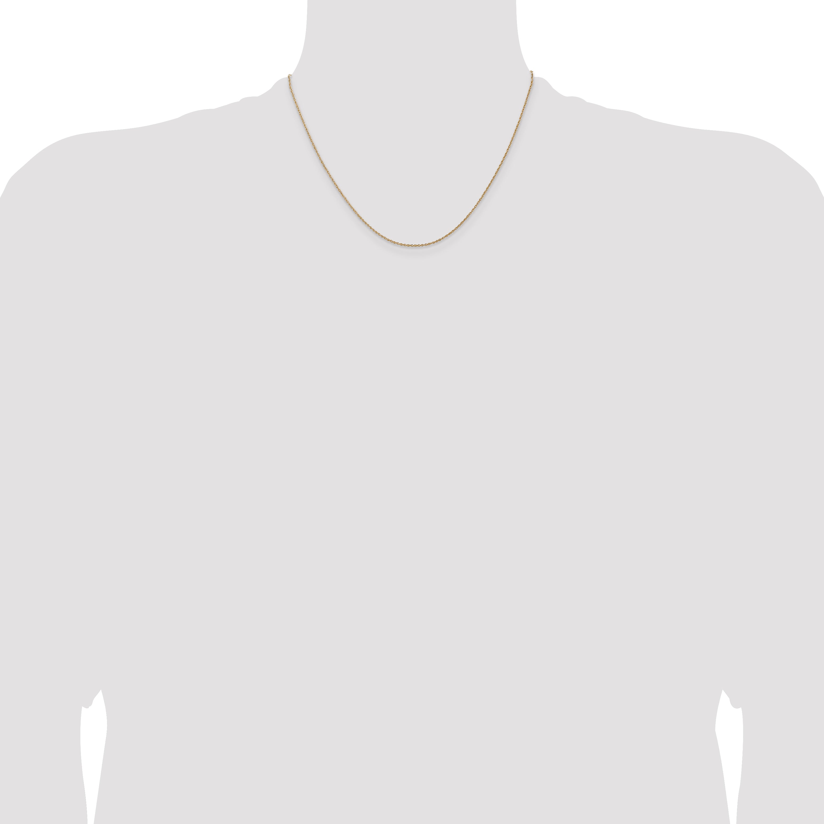 14K 8 inch .8mm Light Baby Rope with Spring Ring Clasp Chain