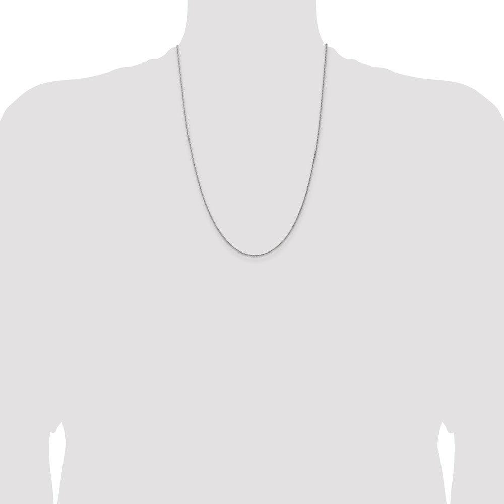 14K White Gold 24 inch 1.25mm Spiga with Lobster Clasp Chain