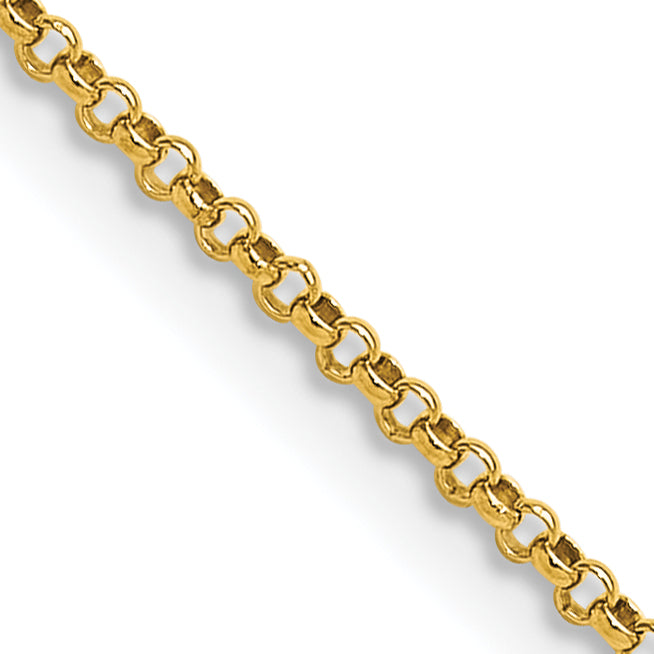 14K 16 inch 1.55mm Rolo with Lobster Clasp Pendant Chain
