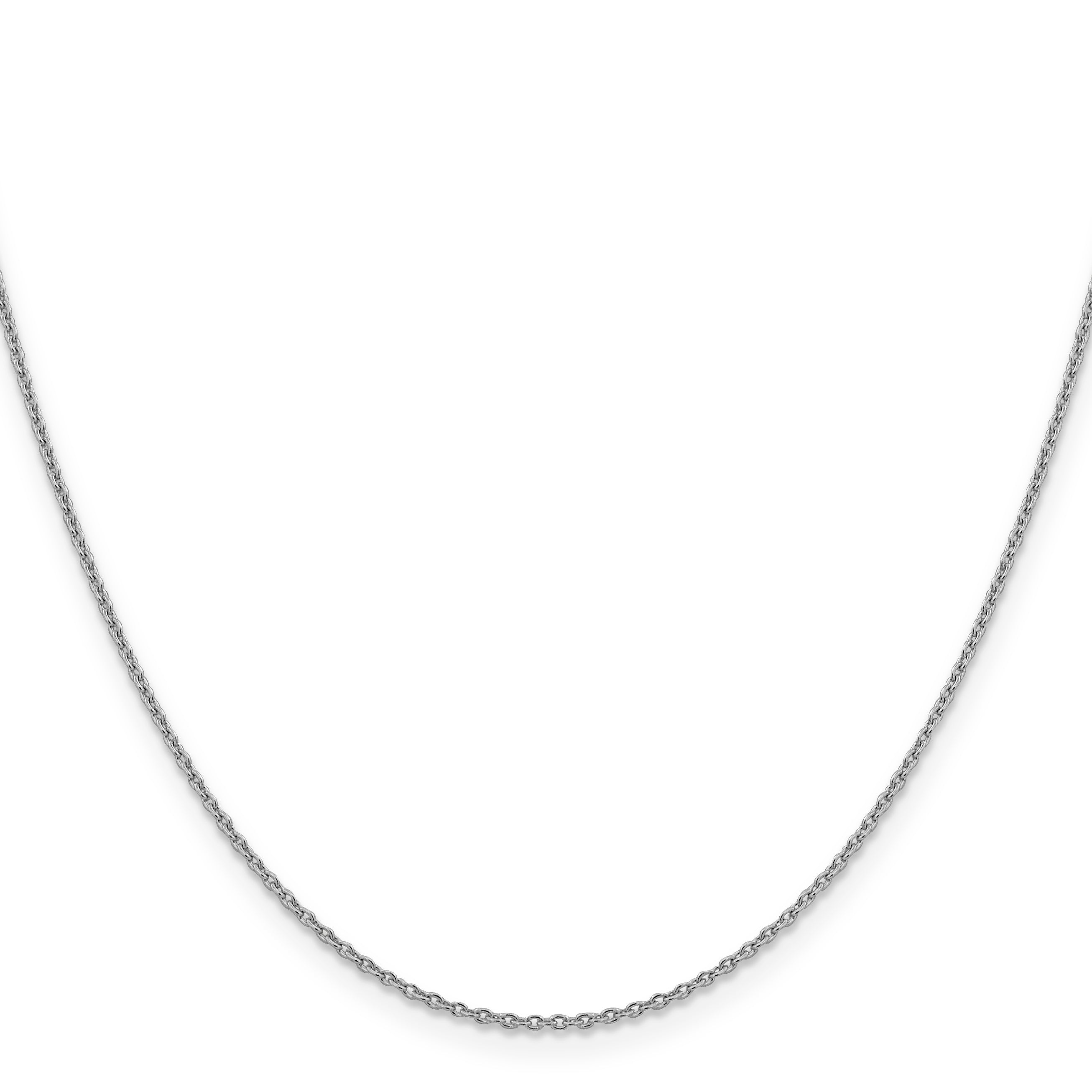 14K White Gold 18 Inch 1.4Mm Forzantine Cable With Lobster Clasp Chain