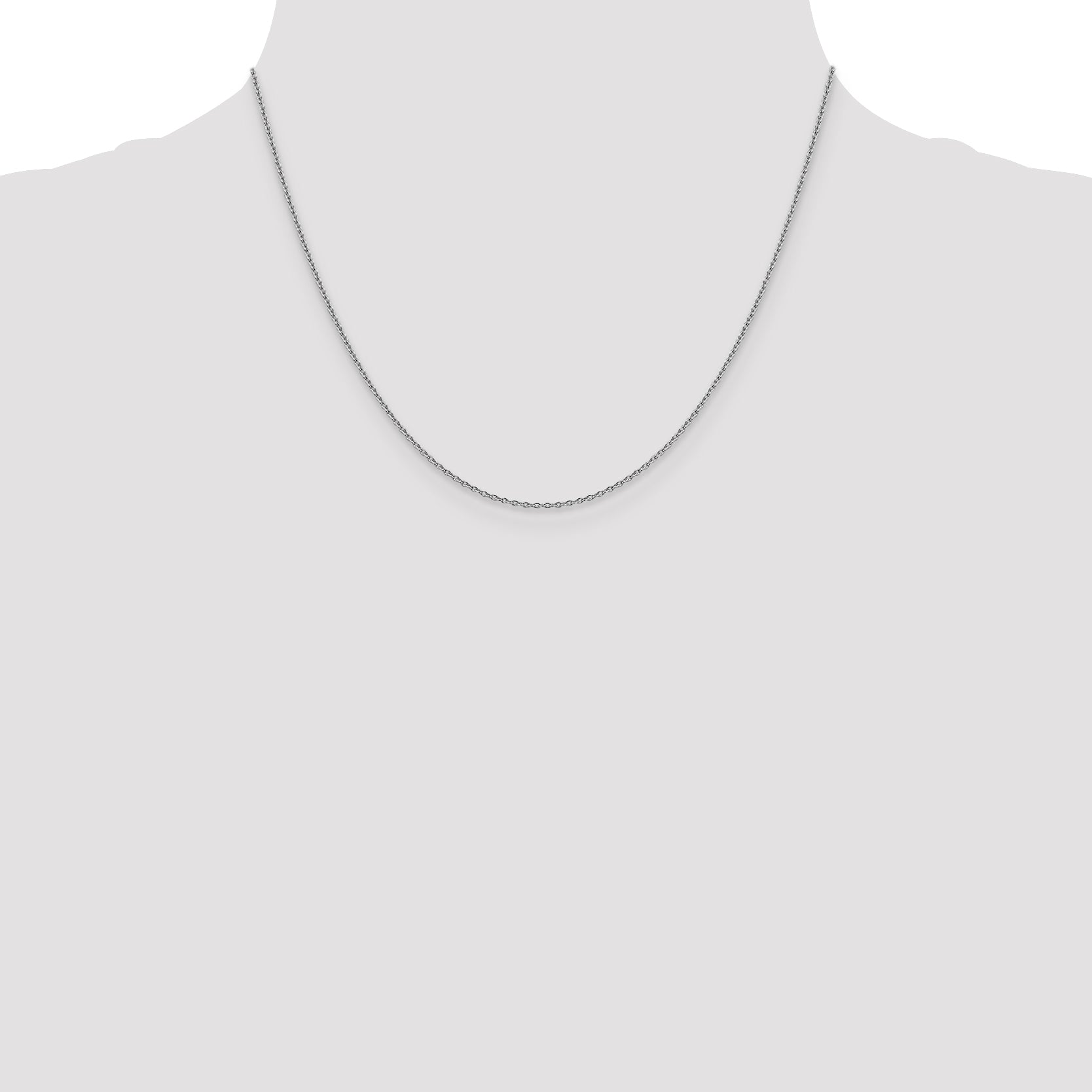 14K White Gold 18 Inch 1.4Mm Forzantine Cable With Lobster Clasp Chain