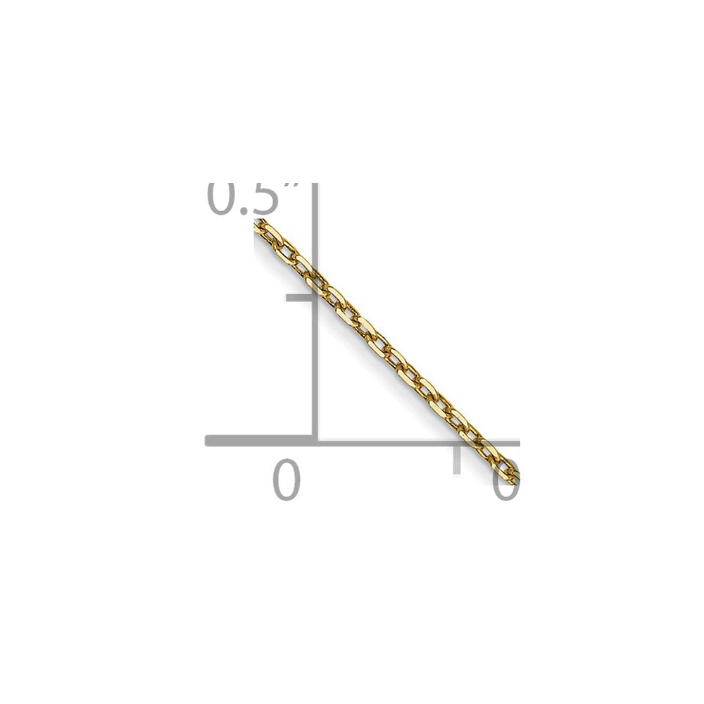 14K 14 inch .8mm Diamond-cut Cable with Spring Ring Clasp Chain