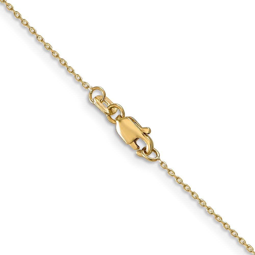 14K 14 inch .8mm Diamond-cut Cable with Lobster Clasp Chain
