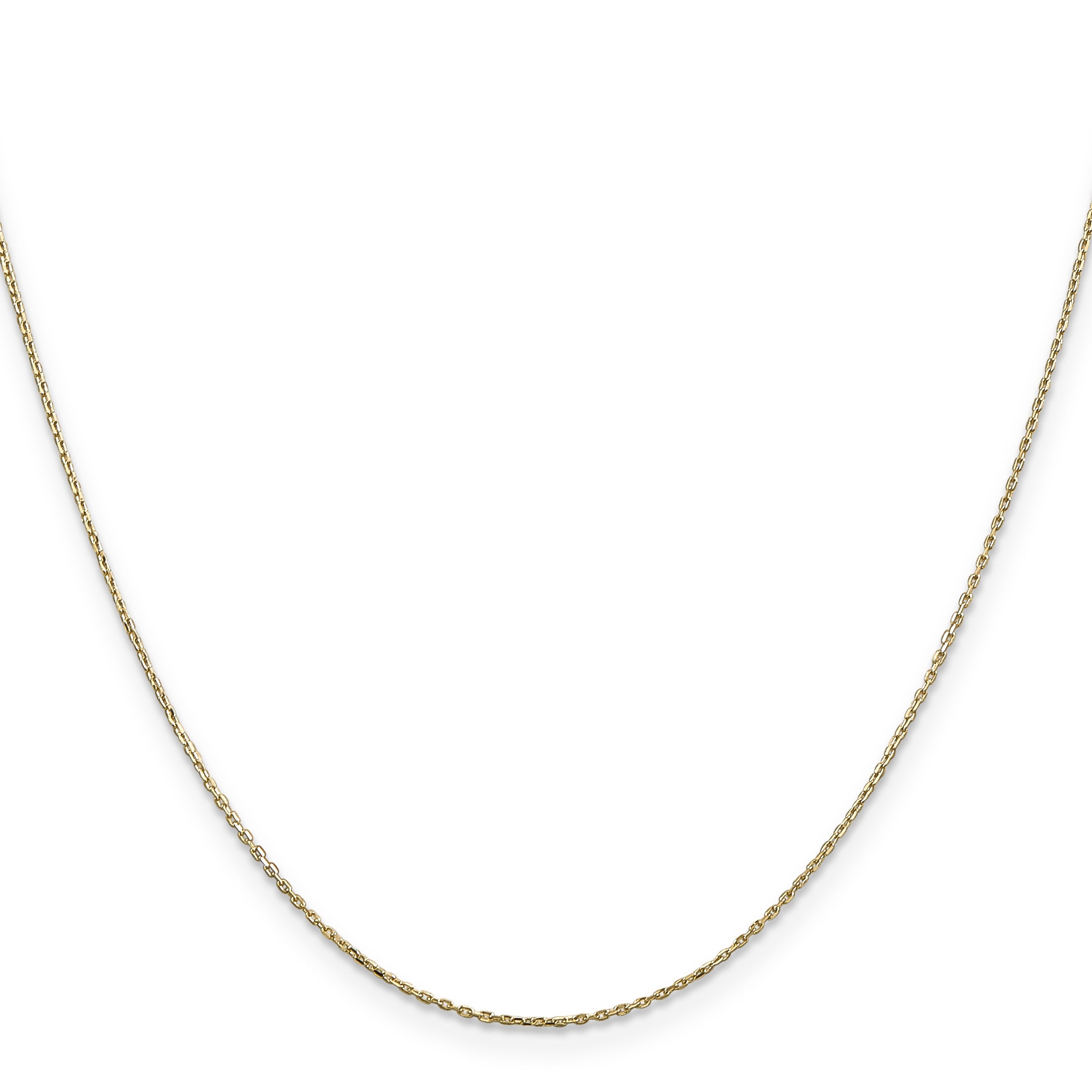 22KT Solid Yellow Gold 1 MM Cable Link Chain