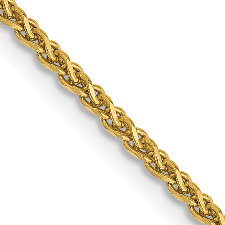 14K 8 inch 1.7mm Diamond-cut Spiga with Lobster Clasp Bracelet