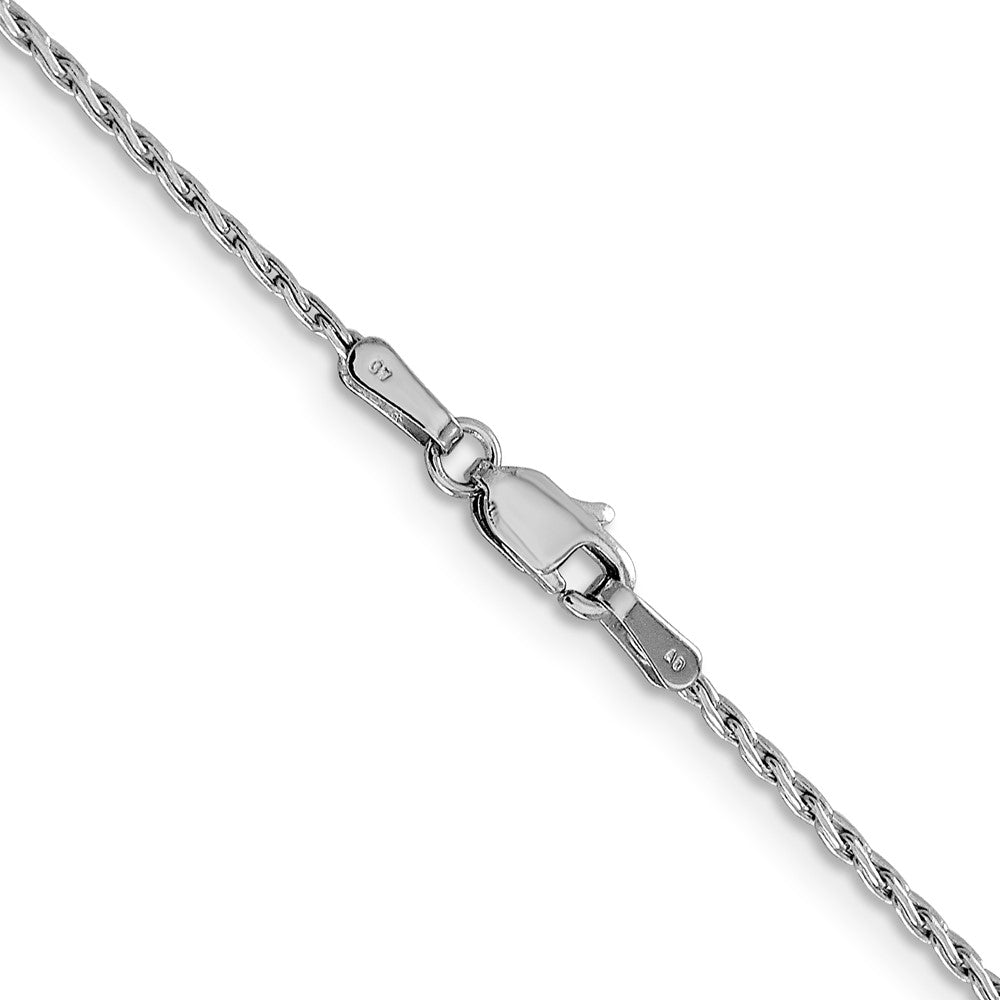 14K White Gold 24 inch 1.25mm Round Parisian Wheat with Lobster Clasp Chain