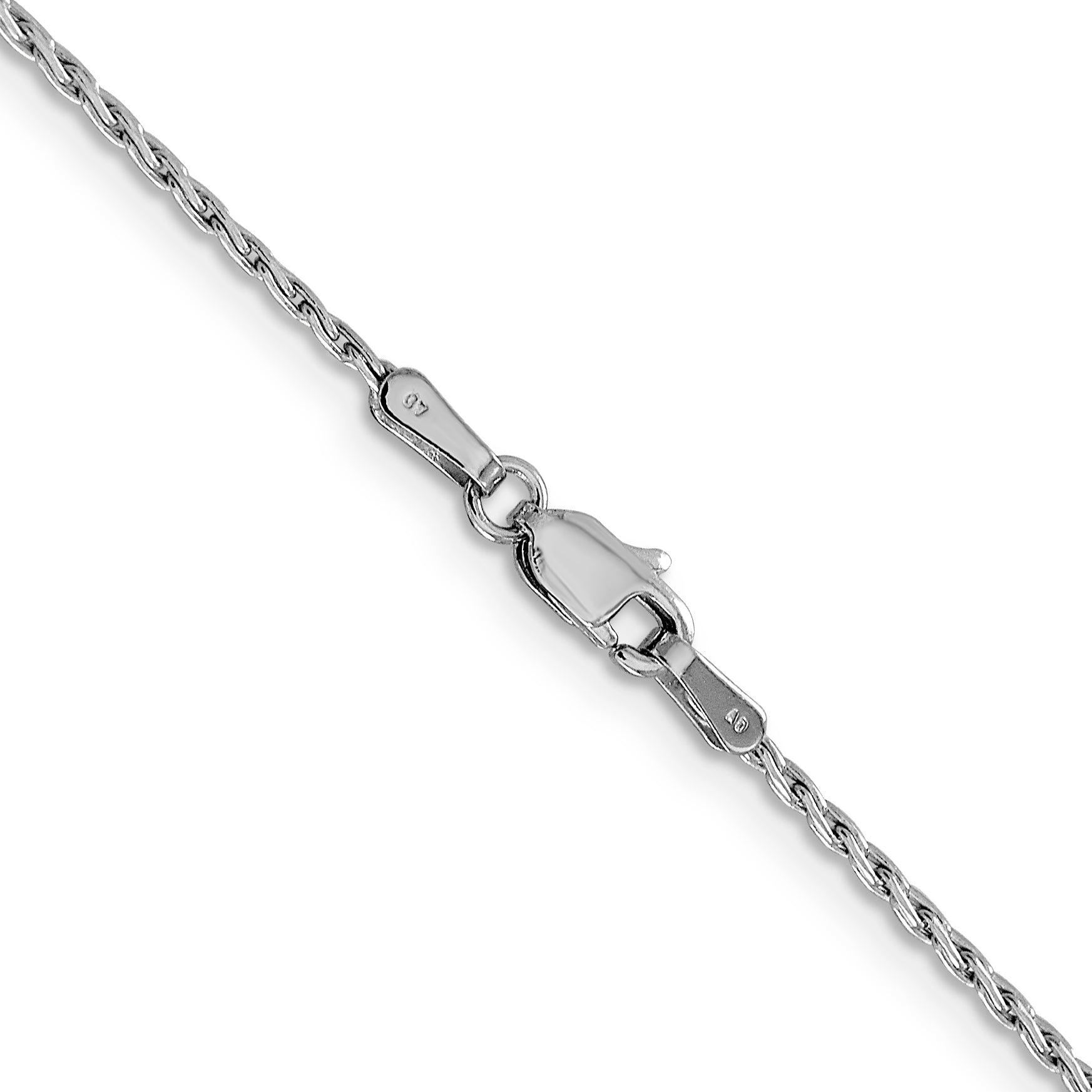 14K White Gold 20 Inch 1.25Mm Round Parisian Wheat With Lobster Clasp Chain