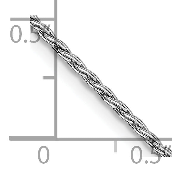 14K White Gold 20 Inch 1.25Mm Round Parisian Wheat With Lobster Clasp Chain